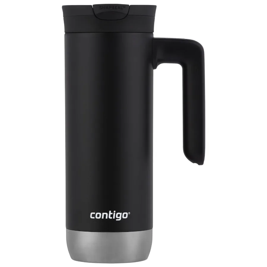 

Huron 2.0 Stainless Steel Travel Mug with SNAPSEAL Lid and Handle in Black 20 fl oz.