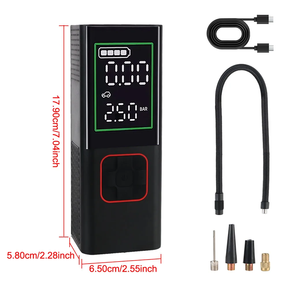 150W Tire Air Pump Tire Pressure Test 6000mAh Digital 160PSI Car Air Compressor With LED Flashlight Portable Inflator