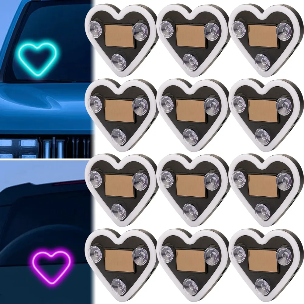 

Новый автомобильный солнечный треугольный оконный светильник в форме сердца, излучающий атмосферный светильник в форме сердца, внутренняя проводка, бесплатный светодиодный атмосферный светильник