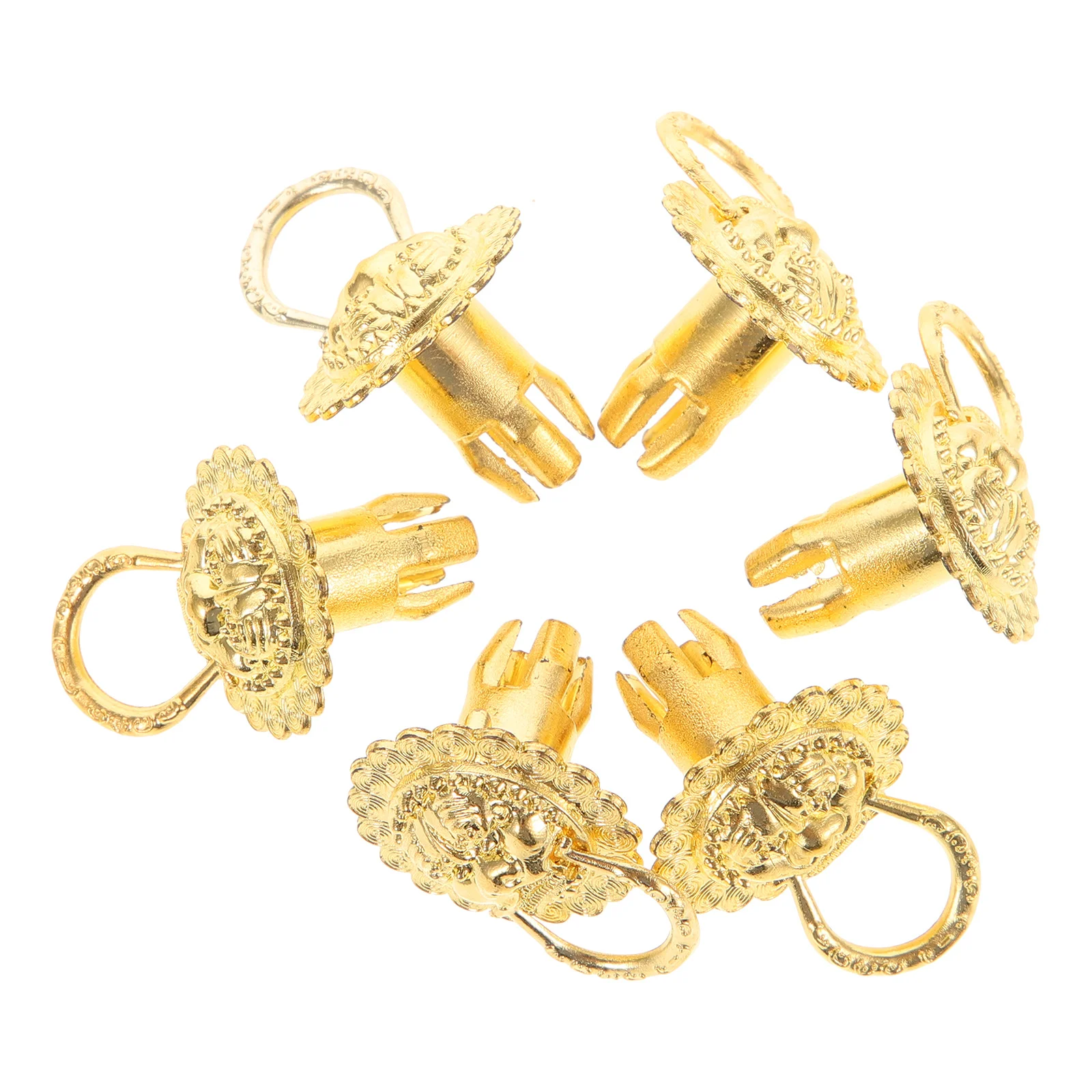 

6Pcs Buckle Pull Ring Decorative Cabinet Handle Easy Install Vintage Drawer Pull for Wooden Furniture Door Handle