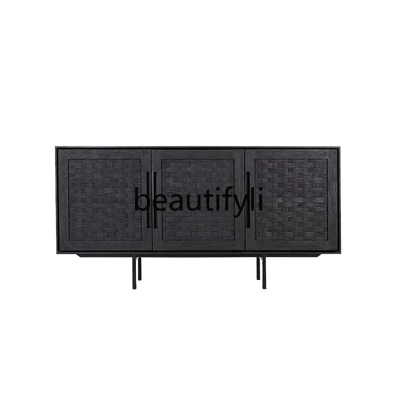 M182  Medieval style imported old teak solid wood dining side cabinet wine cabinet storage cabinet living room furniture low