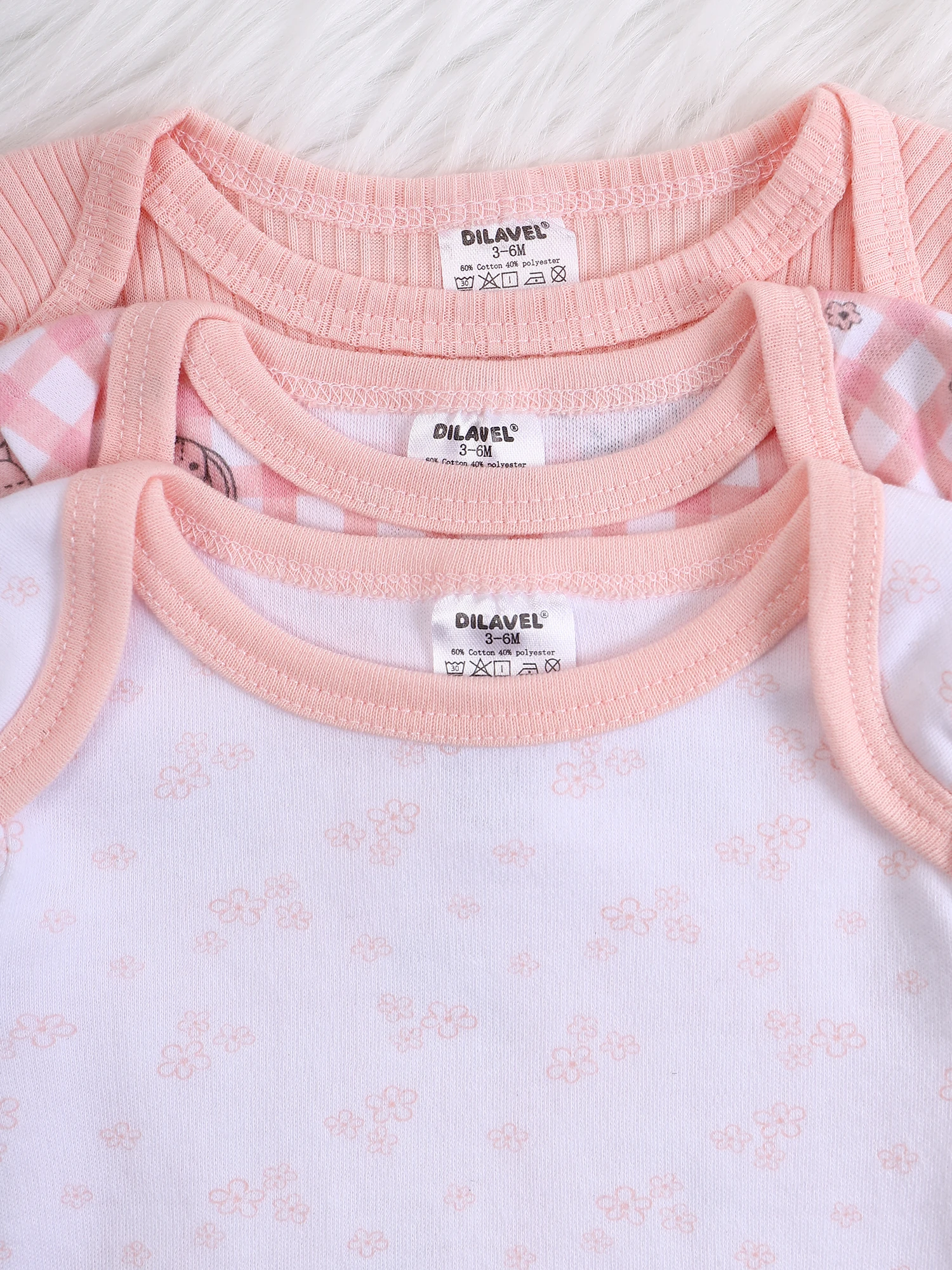 Baby Girl Onesies Newborn Baby Girl Clothing 3PCS Long-Sleeved Autumn and Spring Clothing with Cute Puppy Patterns 0-9 Month 3