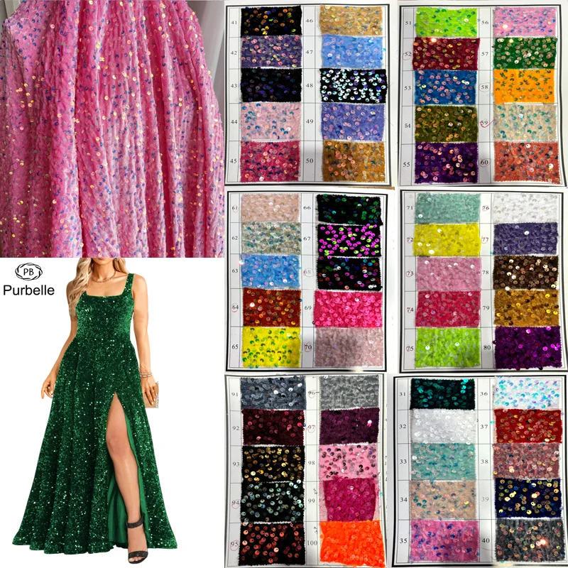 

Elasticity Sequin Fabric Evening Prom Dress Velvet Reflective Wedding Dresses Clothes Fabrics Party Christmas tablecloth