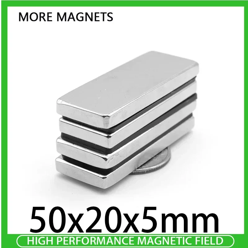 

1/2/5/10PCS 50x20x5mm Quadrate Strong Powerful Magnets N35 Block Rectangular Neodymium Magnet 50x20x5 Permanent Magnets 50*20*5