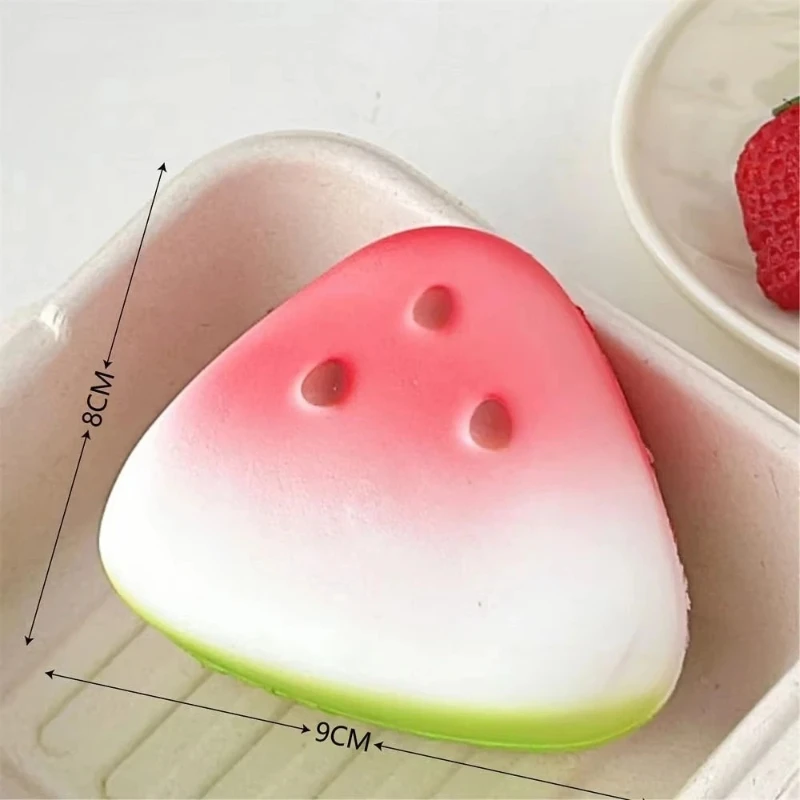 Squishy Watermelon Fidget Toy Anti-Stress Slow Rising Fruit Pinch Squeeze Stress Reliever Funny Pressure Reducer Prop image 3