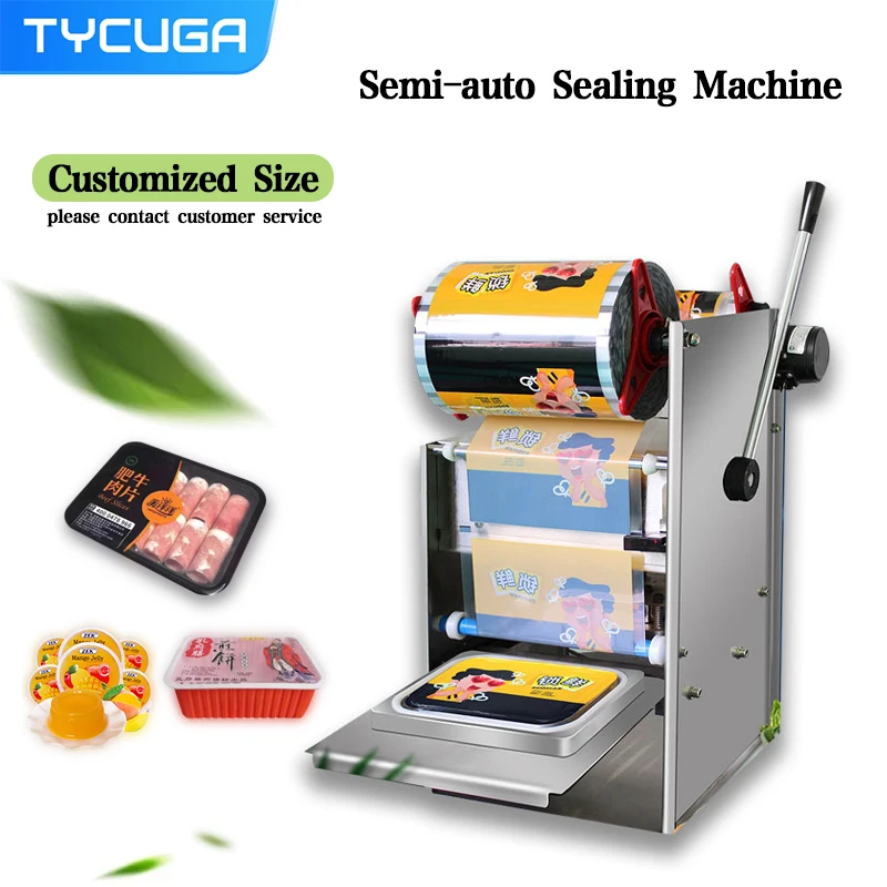 Electric Manual Sealer Food Packaging Plastic Cup Machine Bowl/Meal Box Seal Machine Customized Size Round1-18cm Rectangle Shape