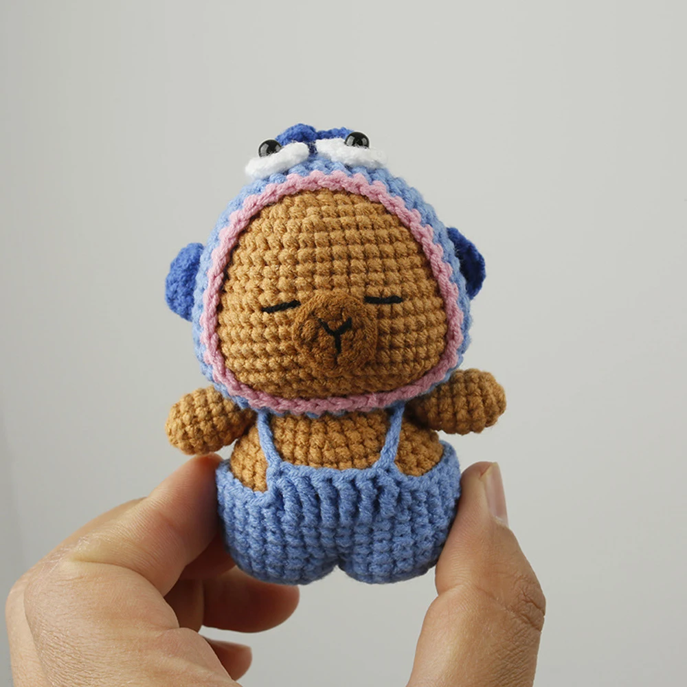 Niedlicher Gehäkelter Capybara-Anhänger Gestrickter Tier-Anhänger Handgemachter Gewebter Capybara-Schlüsselanhänger Taschendekoration Geschenk – Detail 1