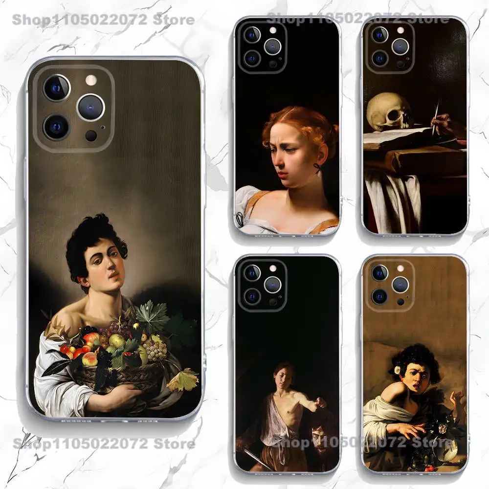 

C-Caravaggio Painting Phone Case For iPhone 16,15,14,13,12,11 Plus,Pro,Max,XR,XS,Plus,E,Mini Transparent Soft Cover