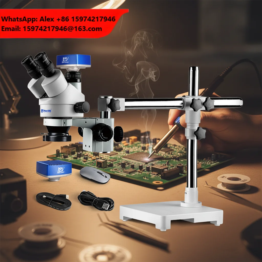 Murzider MSD203T-4K Trinocular Stereo Microscope With 4K Camera For Mobile Phone Repair And Circuit Board Coldering