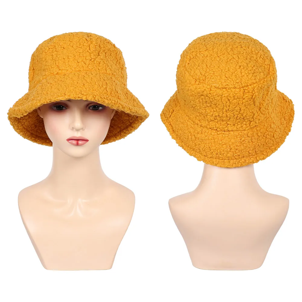 Zoey Kpop Demon Hunter Cosplay Yellow Lamb Fleece Fisherman Hat Cap for Women Girls Movie Costume Accessories Halloween Carnival - Image 5