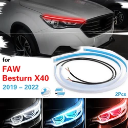 For FAW Besturn X40 2019-2022 LED DRL Car Daytime Running Light Flexible Strip Auto Headlights Turn Signal Brake Flow Lights 12V