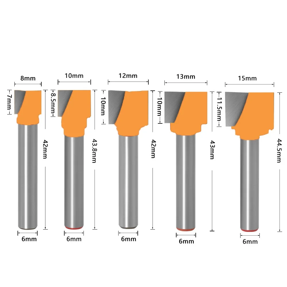 1PC 6MM Shank Milling Cutter Wood Carving Cleaning Bottom Engraving Router Bit Woodwork Tool Solid Carbide Wood Milling Cutters