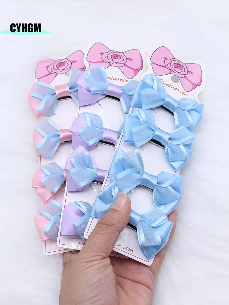 

Fashion Hair Accessorie new ribbon hair clips for girls silk hairpins ladies handmade Barrettes c01-2