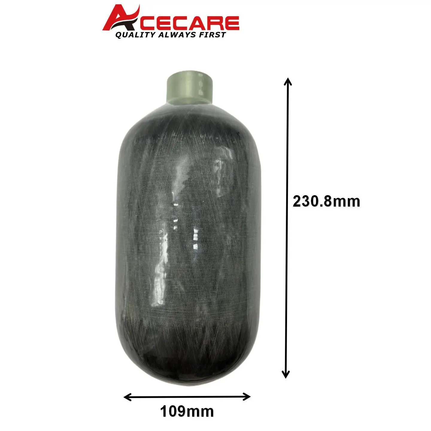 اسطوانة من ألياف الكربون acecar ، خزان الضغط العالي ، زجاجة HPA ، CE ، غوص السكوبا ، 4500PSI ، 300BAR ، 30MPA ، 1.1L ، M18 x