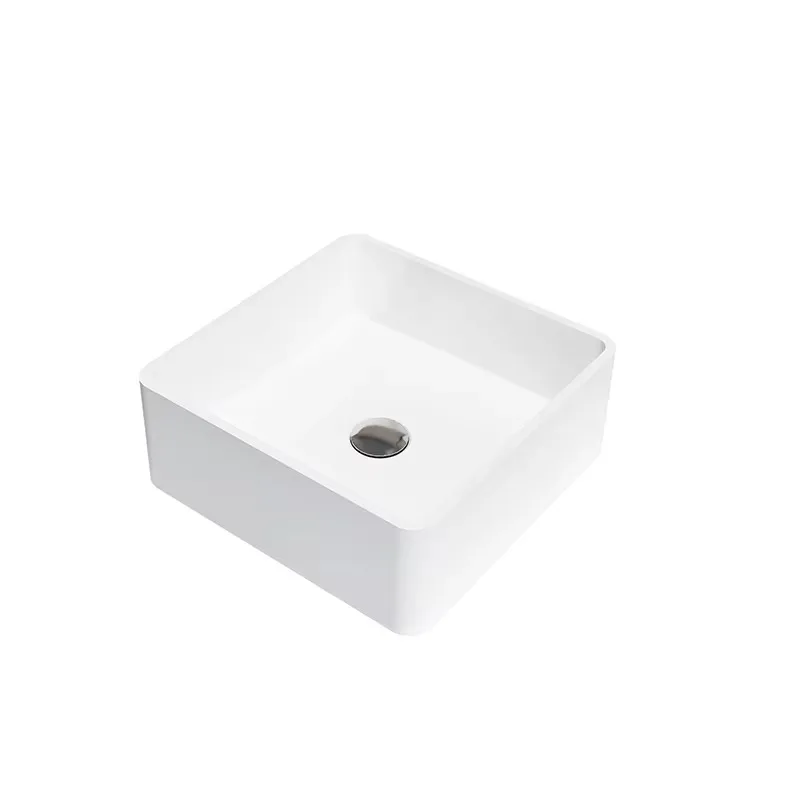 

Durable Acrylic Rectangle Artificial Stone Solid Surface Bathroom Sink