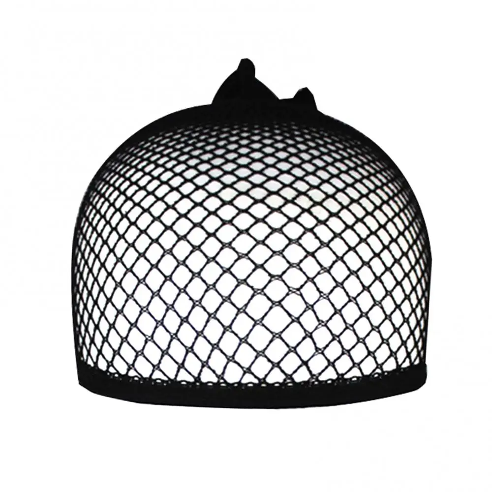 Nylon Mesh Net Black Women Elastic Wig Cap Open End Liner Short Fishnet Hair Net