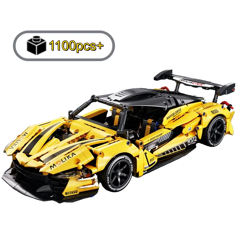 

Technical Yellow City Speed Racing Car Building Blocks MOC Famous Sport Model Birthday Christmas Halloween gifts For Kid Adult