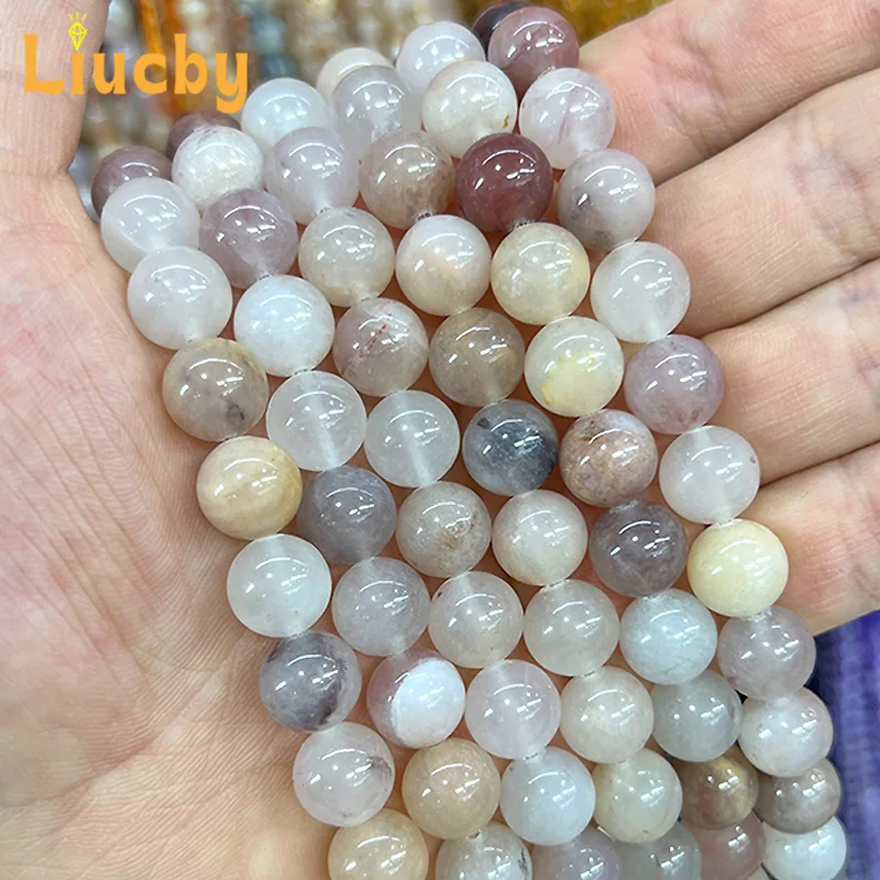 Perline viola naturali pure di pietra naturale per la creazione di gioielli Orecchini da donna fai da te Portachiavi Anelli Accessori 15 "Pollici 46/8/1012mm