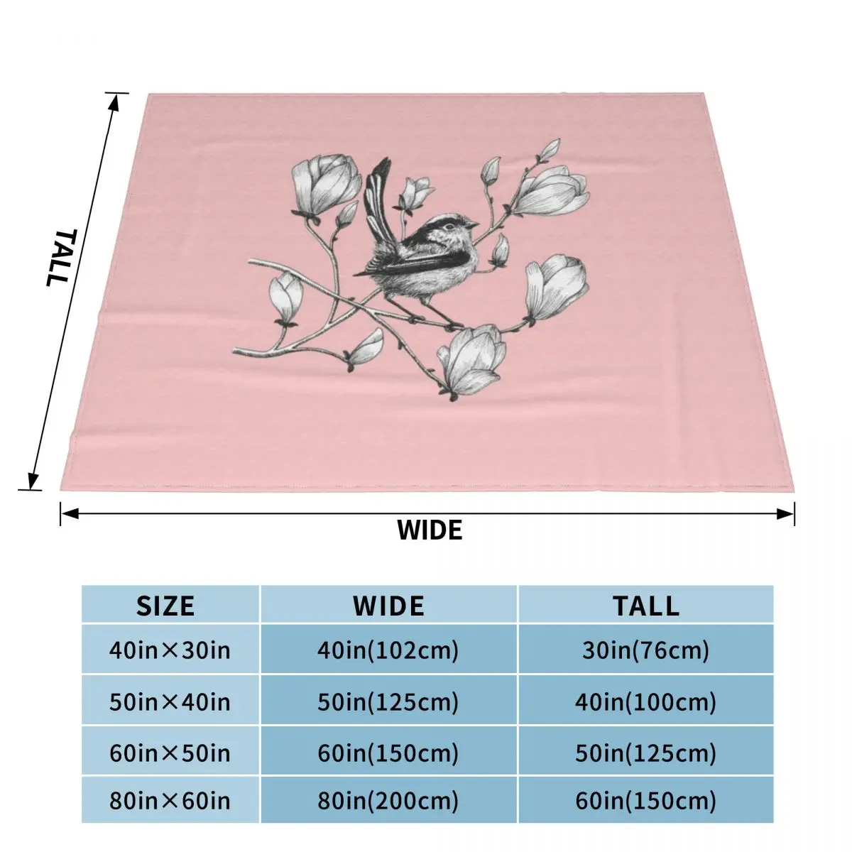 long tailed tit on magnolia tree Throw Blanket bed plaid Decorative Sofa Blankets