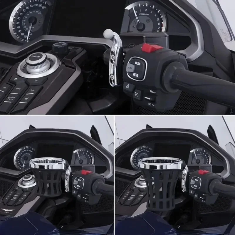 حامل أكواب مقود الدراجات النارية. CPQ لحامل أكواب الألومنيوم المقاوم للتآكل مناسب لـ 2018-2022 Gold Wing DCT