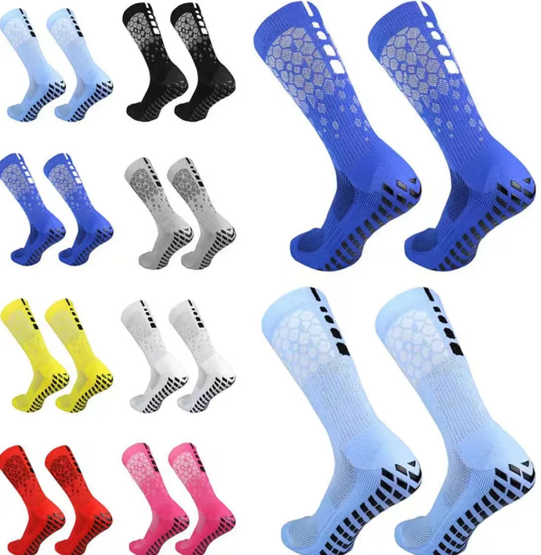 

Dreamlikelin 1 Pair Men's Mid-Calf Football Socks Towel Bottom Anti-Slip Thick Professional Match & Training Socks