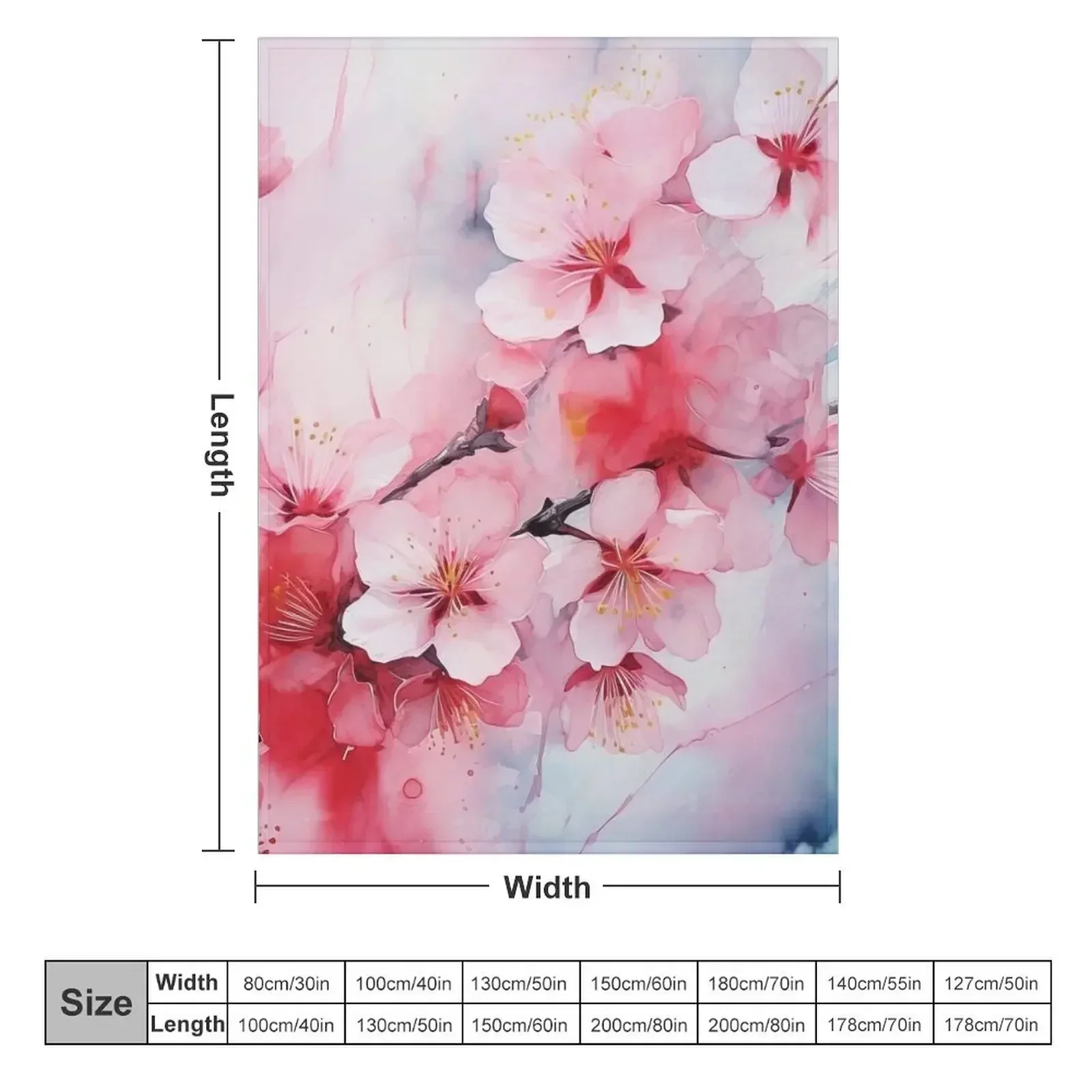 Sakura Reverie: Abstract Watercolor Art for Floral Enthusiasts Throw Blanket couch cozy soft plush fuzzy picnic outdoor blanket