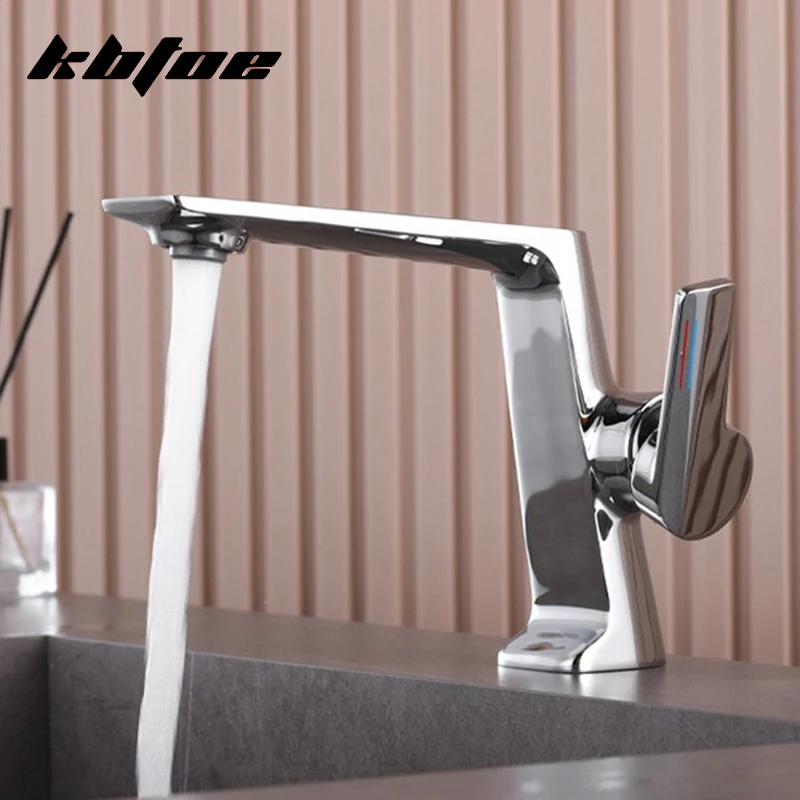 

Modern Bathroom Faucet Single Hole Mixer Tap Vessel Vanity Basin Hot and Cold Water Sink Faucet Deck Moutend Brass Crane