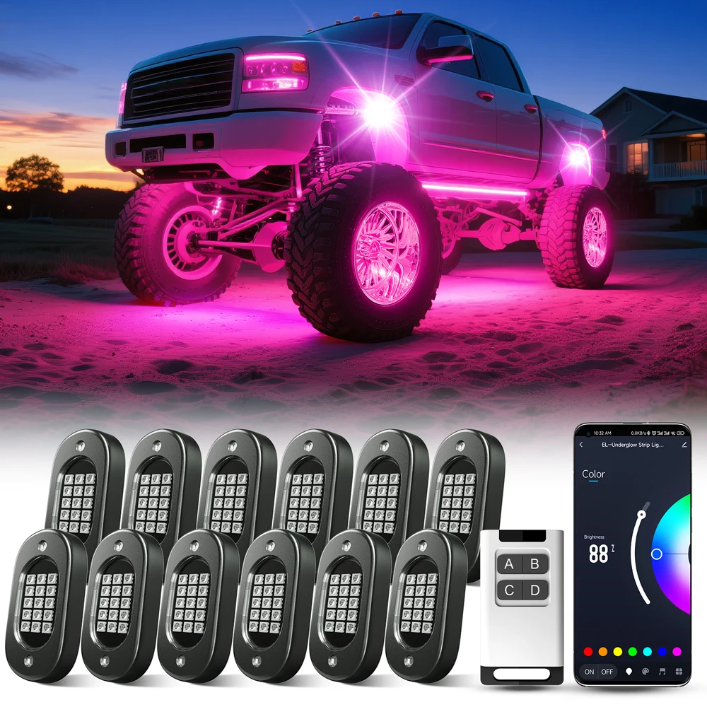 

Rock Light RGB 60 светодиодов Высокая яркость Неоновое днище Синхронизация музыки Автомобильное шасси Внедорожный RZR SUV ATV UTV Jeep Автомобильные светящиеся огни