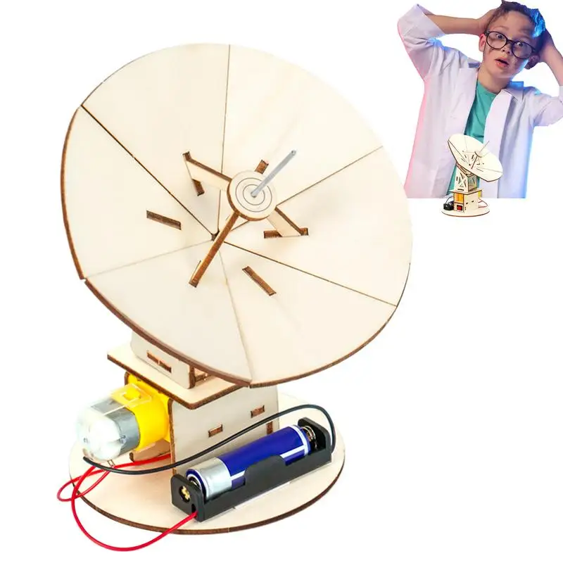 

Kids Science Experiments Wooden Technology Production Radar Detector Puzzle Set Children's Handmade Assembly Game For Ages 7-14