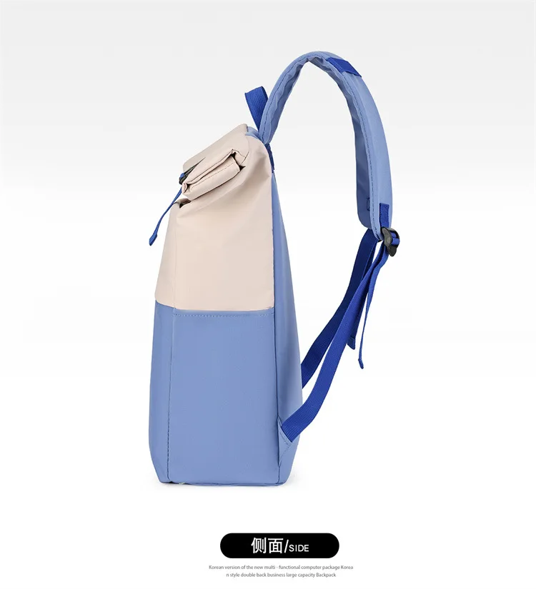 Roll Top Casual Backpack, Large Capacity Business Laptop Bag, Commute Work Backpack for Office & College Students