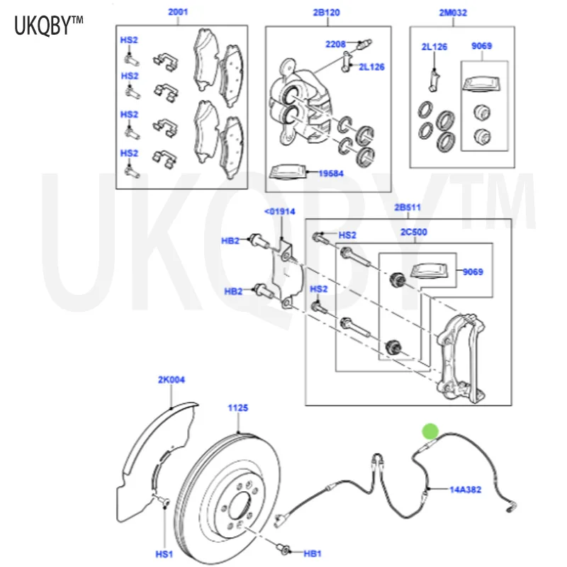 La nd Ro ve r 5th Ge ne ra ti on Di sc ov er y 2017 Front Brake Sensing Line