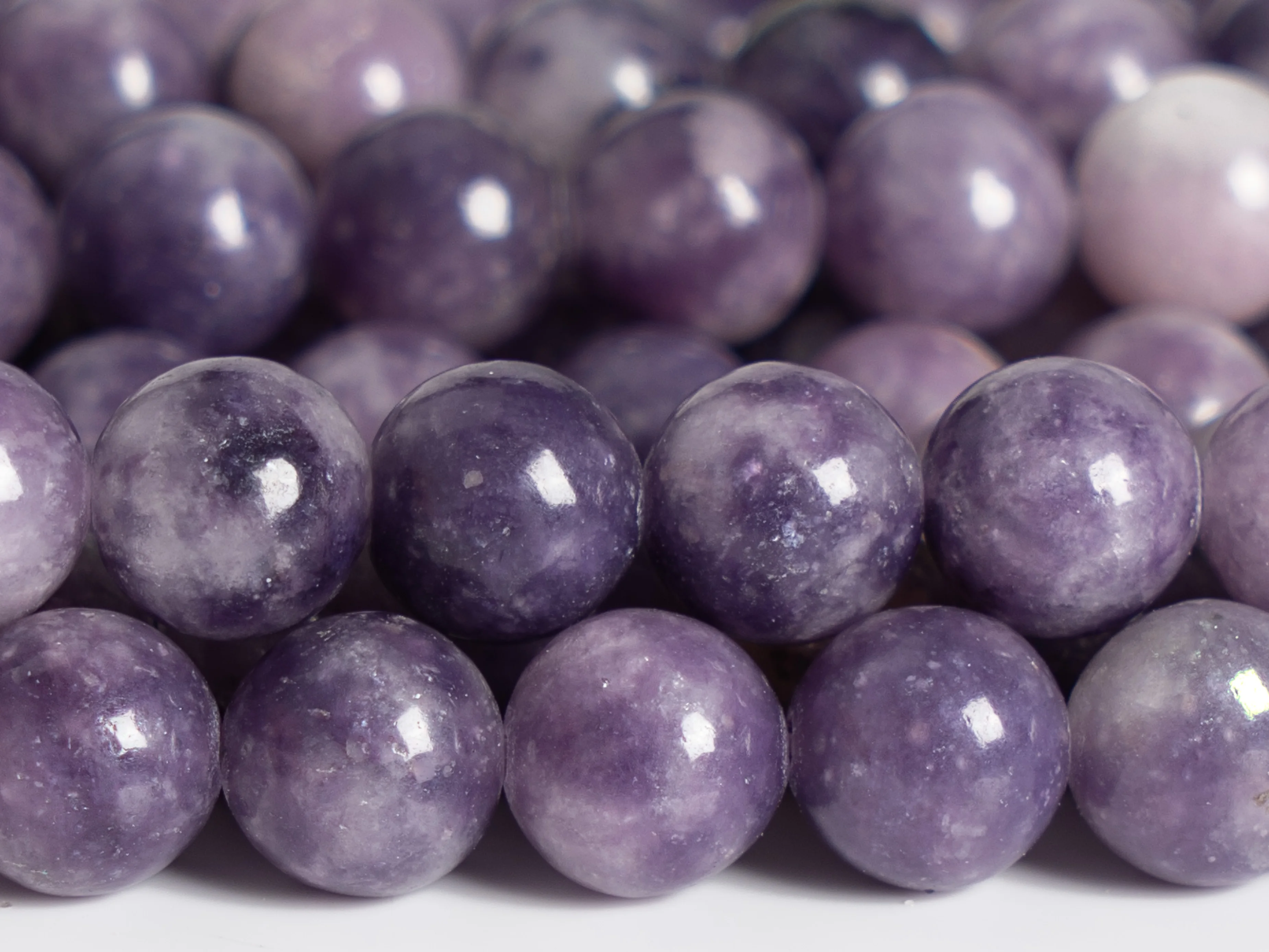 Genuine Natural Heather Purple Lepidolite Beads Grade AA  Gemstone Round Loose Beads 6/8/10mm for Jewelry Making