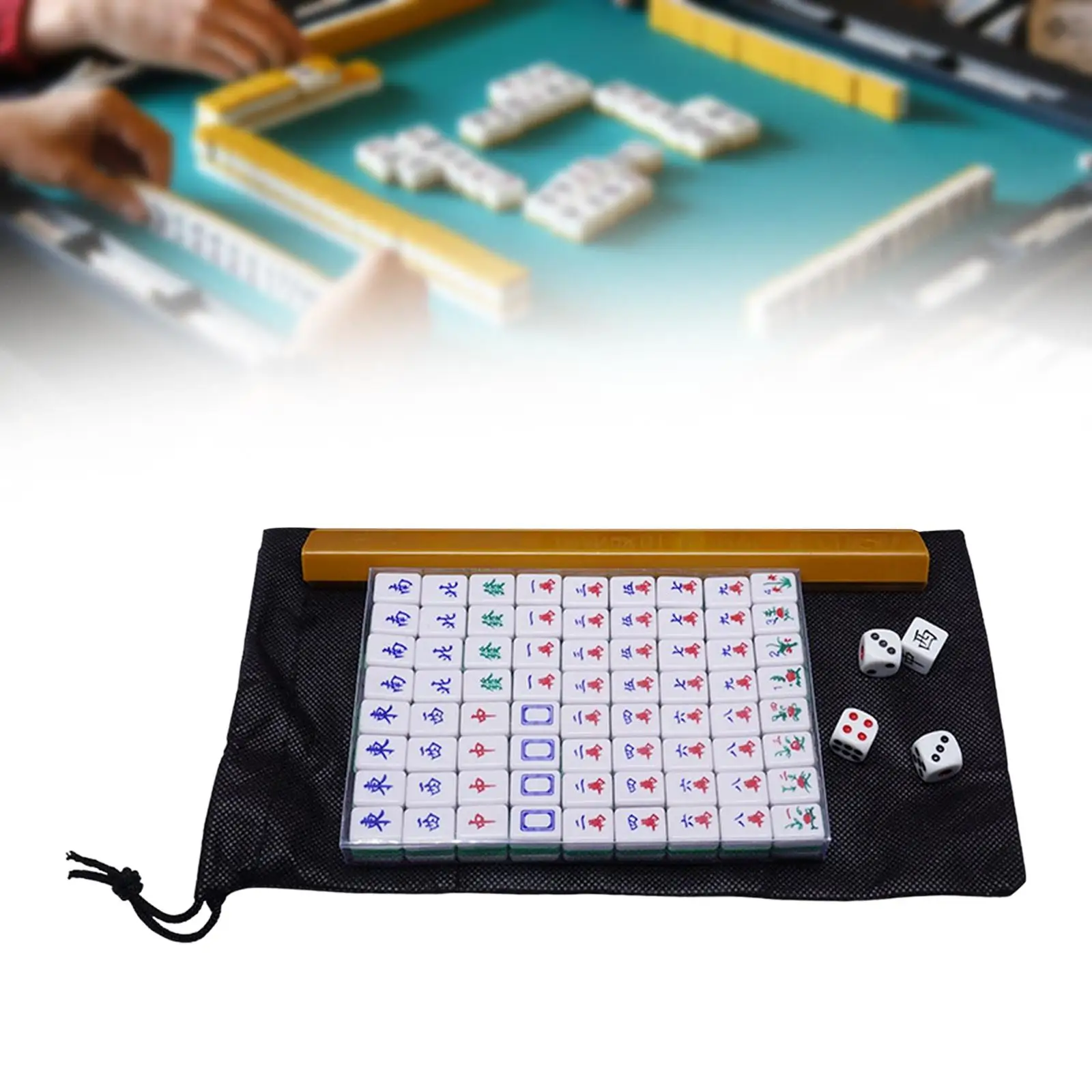 Chinese Mahjong Game Set Classic Tiles Games Board Game Travel Family Leisure Time for Family