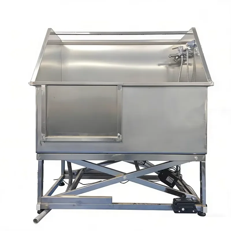 Electric Dog Grooming Tub Adjustable Height Stainless Steel Pet Bathing Station for Home and Commercial Use Indoor Wash Basin