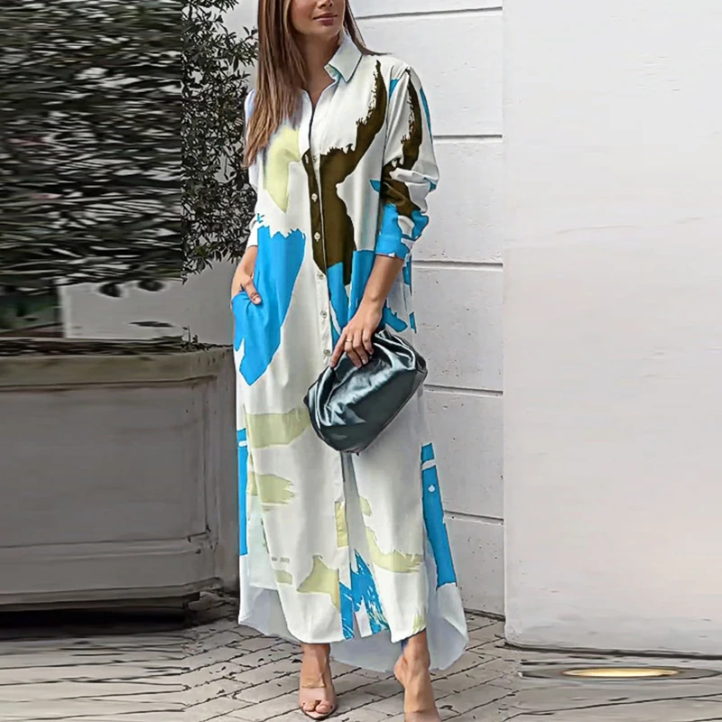 chinese dress ladies YeGine Oversize Tshirt Dress Plus Size Short Sleeve Maxi Dress with Pockets  Dark Blue XL at Amazon Women's Clothing store main image 0