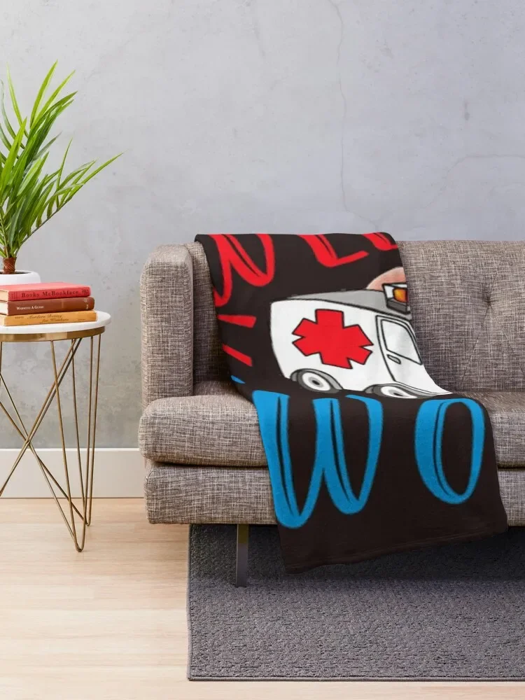 Wee woo ambulance funny nurse doctor gift, paramedic Throw Blanket Thin christmas gifts Softest Blankets