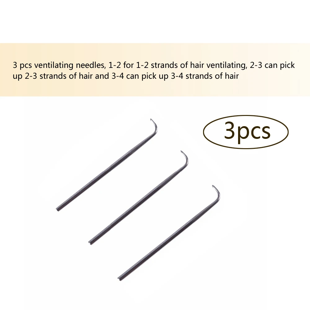 Detachable Metal Ventilating Needle For Lace Wig Making 1pc Brass Holder And 4 Sizes Repair Needles Hair Extention Tools
