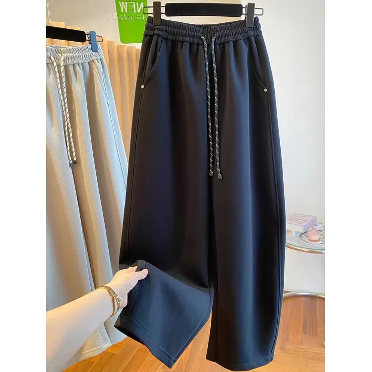 المرأة فضفاضة مستقيم الساق الموز السراويل عالية الخصر السراويل الكورية Sle تخفيف Faion Fce اصطف الخريف الشتاء وصول جديد #3