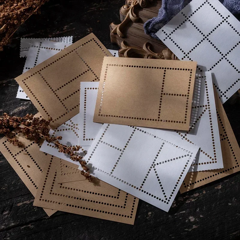 30pcs חומר נייר afterglow חלול אגרוף מחברת handbook דף בית ספר גזרה 140*75 מ 