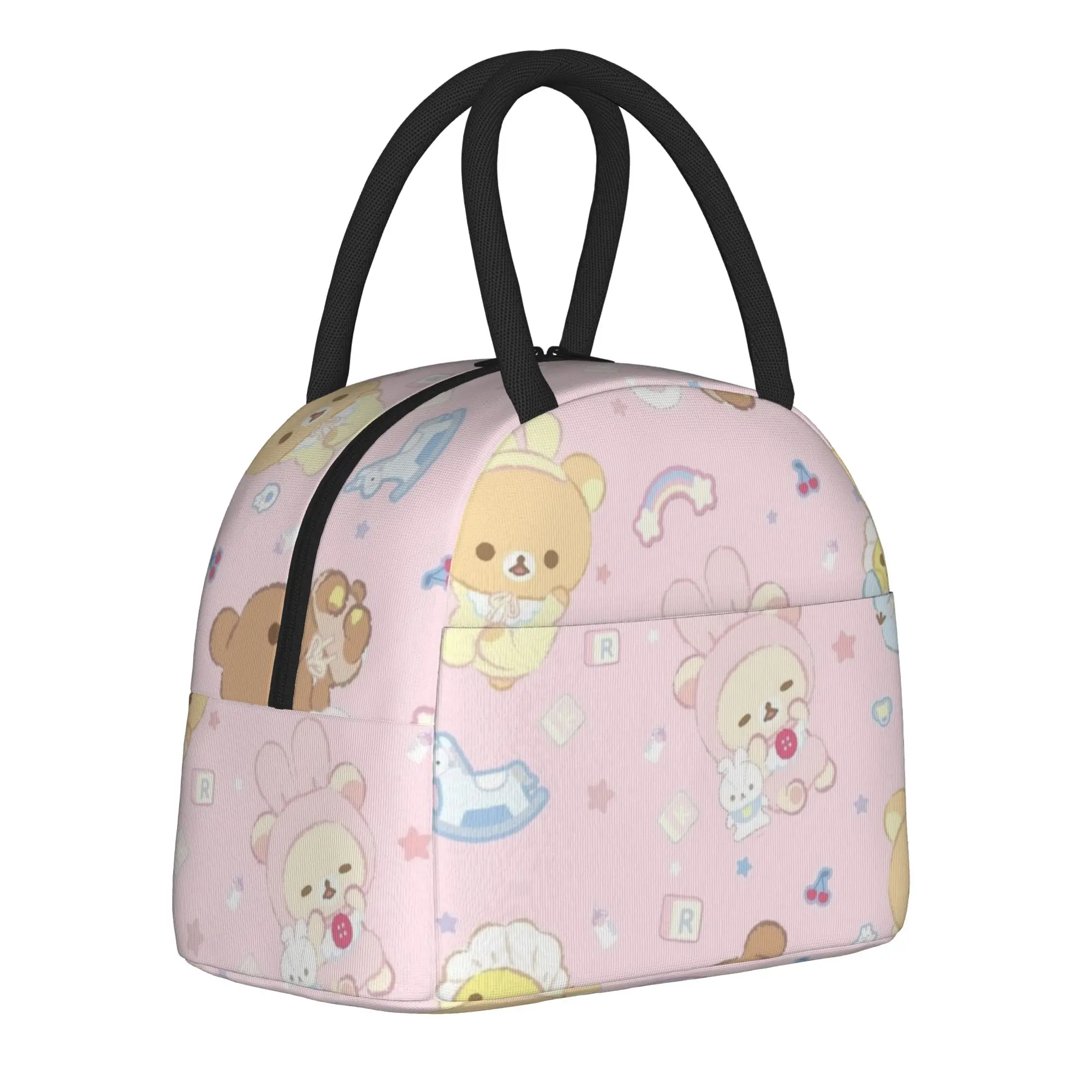 

Симпатичная мультяшная термосумка Rilakkuma для обедов, герметичный контейнер для еды, сумка-тоут для девочек и мальчиков, для пляжа и активного отдыха