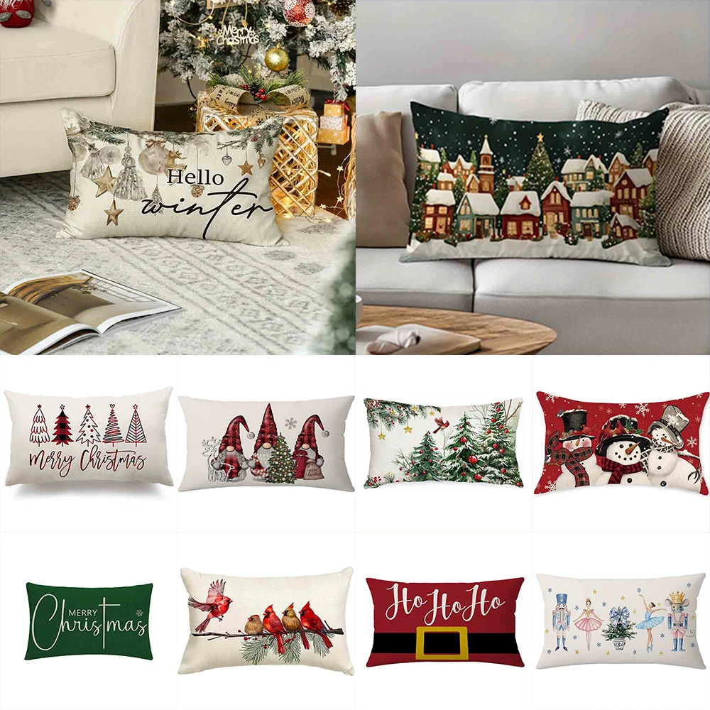 1шт Рождественские тематические наволочки для дома, украшения дома Рождественская гостиная диван наволочка.