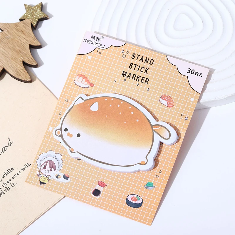 Cartoon Sticky Notes Memo Pad Creative N Times Cute Bread Shape Memo Pad Student Message Pad Kawaii School Supplies Stationeries