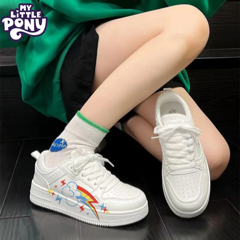 

My Little Pony cartoon cute Twilight Sparkle Pinkie Pie white sneakers for girls,fashionable personalized versatile casual shoes