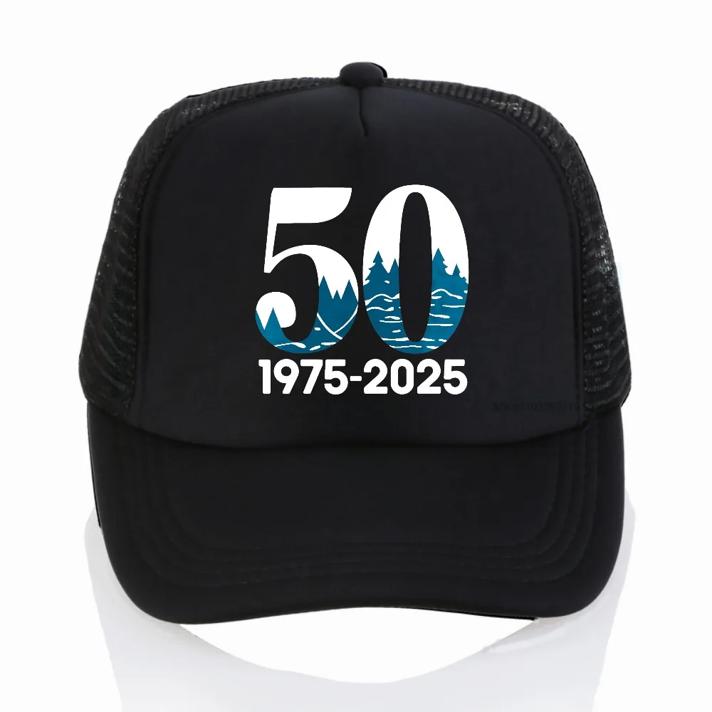 

50th Anniversary Commemorative Graphic 1975-2025 Mountain hat adult outdoor casual Baseball Caps Mesh breathable cap