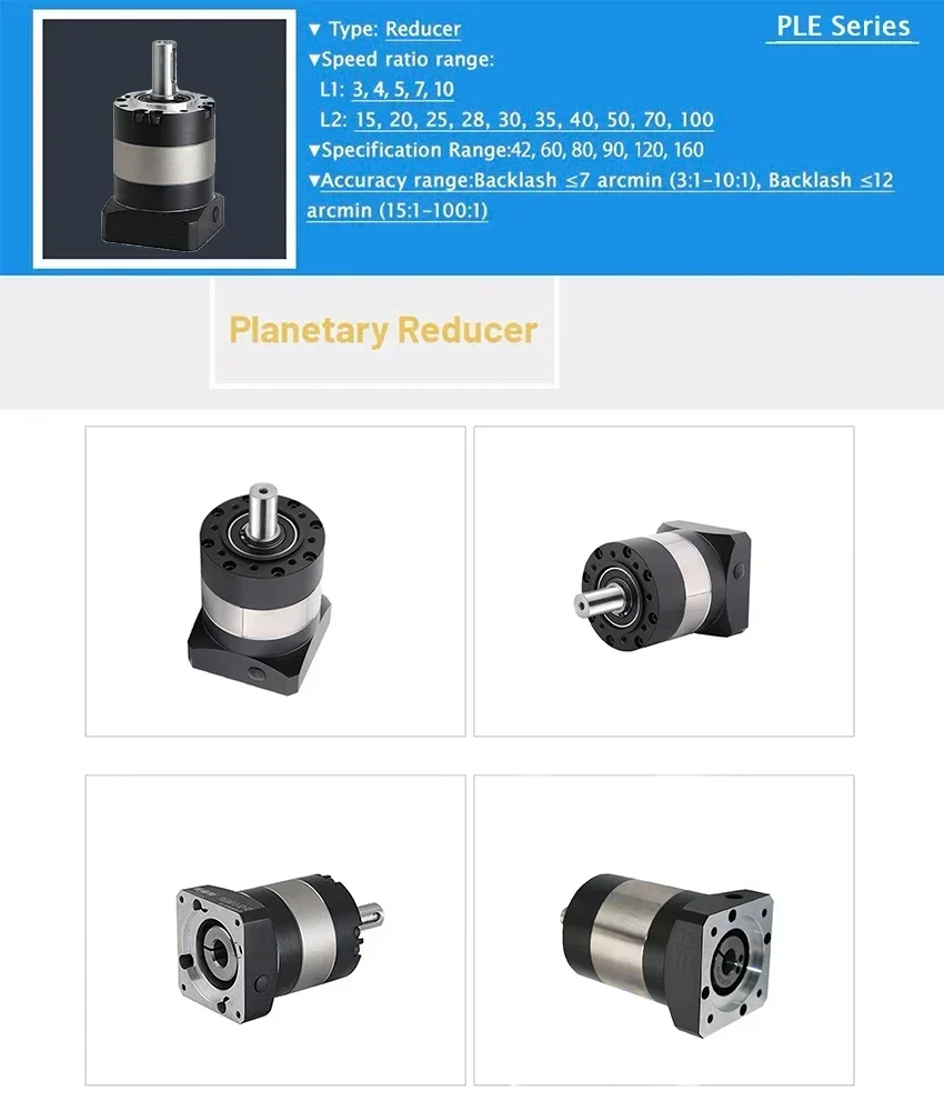 YUNDUAN Round Flange Planetary Gearbox  100/110/130/180mm Motor Reducer for 3Phase Nema45/52 Stepper 1KW 1.5KW 2KW 3KW Servo