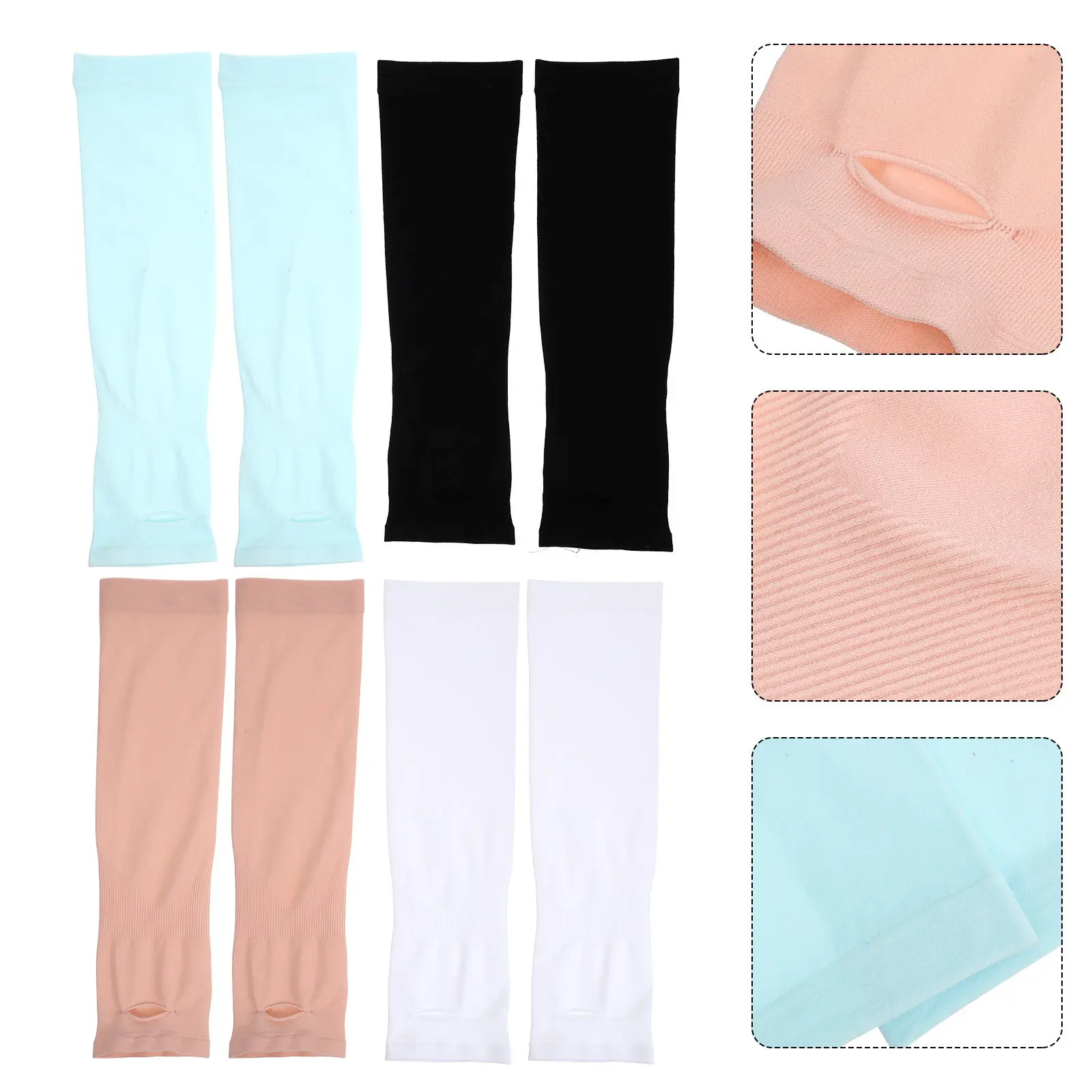 

4Pairs Kids Sports Sleeves Sun Protective Cooling Arm Coverings Ice Silk Fabric Soft Elastic Breathable Summer Outdoor Play