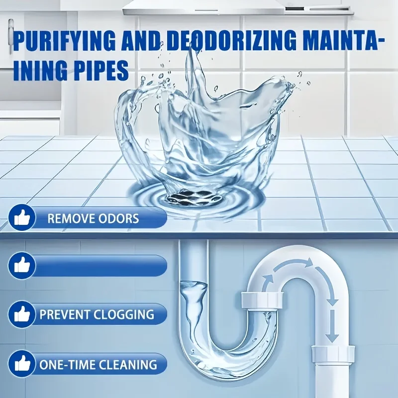 JOKJOK 100G مسحوق تجريف خطوط الأنابيب القوي - مزيل تسد سريع للمركبات الترفيهية والمصارف، يذوب الشحوم والشعر والصابون، آمن على غير PVC