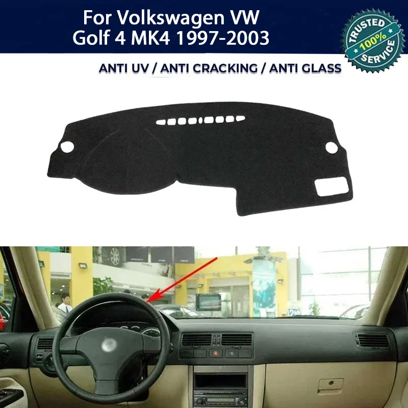 

Custom Anti-UV Dashboard Cover Dash Mat Protector Pad For Volkswagen VW Golf 4 MK4 1997-2003 Center Console Accessories Sunshade
