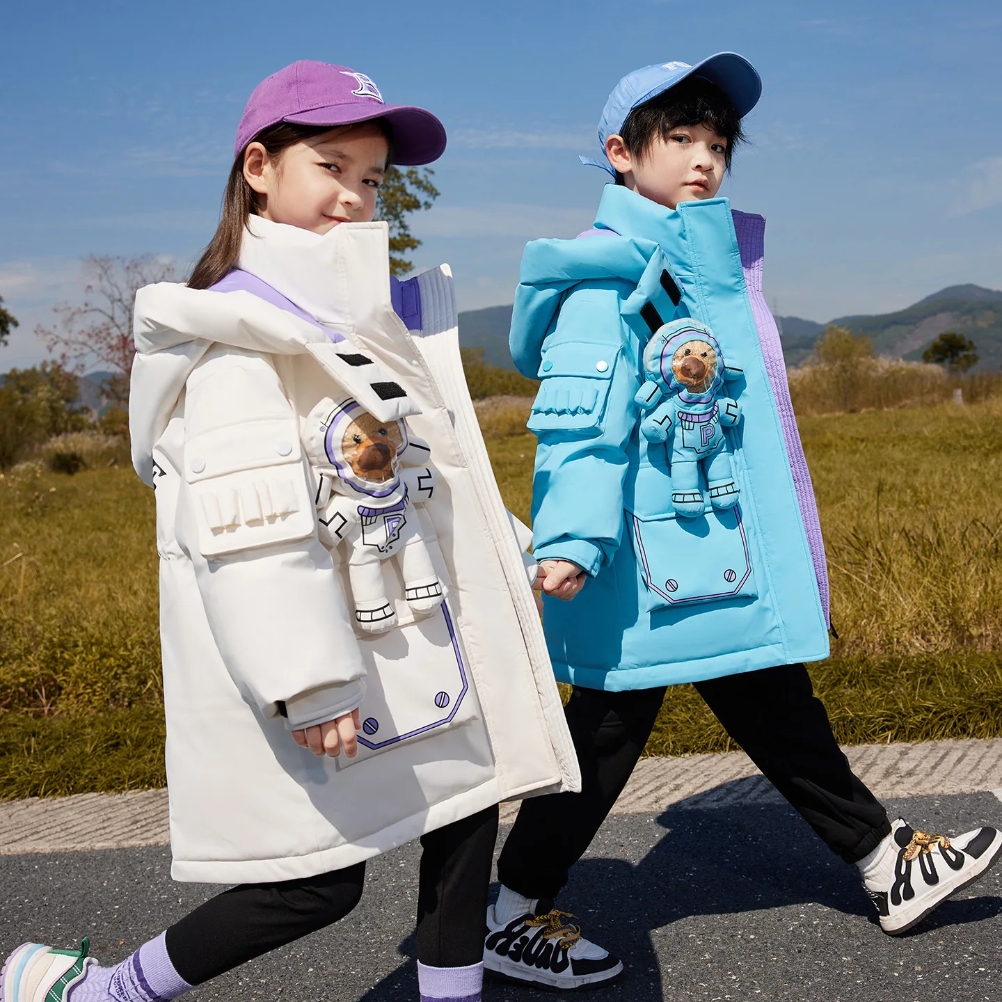 

Зимние детские куртки на утином пуху для мальчиков, утепленные парки с капюшоном и рисунком медведя для мальчиков 4–14 лет, зимняя одежда для маленьких мальчиков, верхняя одежда