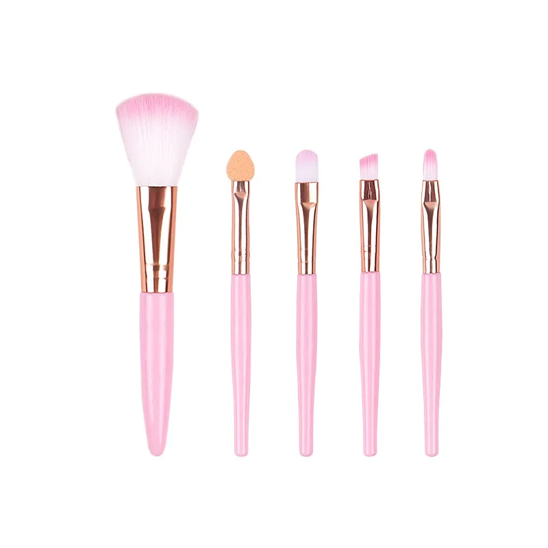 5pcs/set Beginners Makeup Brush Kit Make Up Brushes Tools Concealer Blush Eyeshadow Brush Lip Brush Delicate Soft Beauty Tool